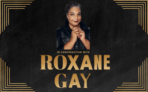 Roxane Gay on black background