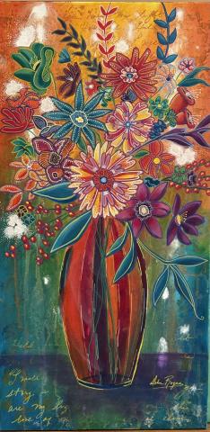 Debra Rogers painting: flowers in a vase