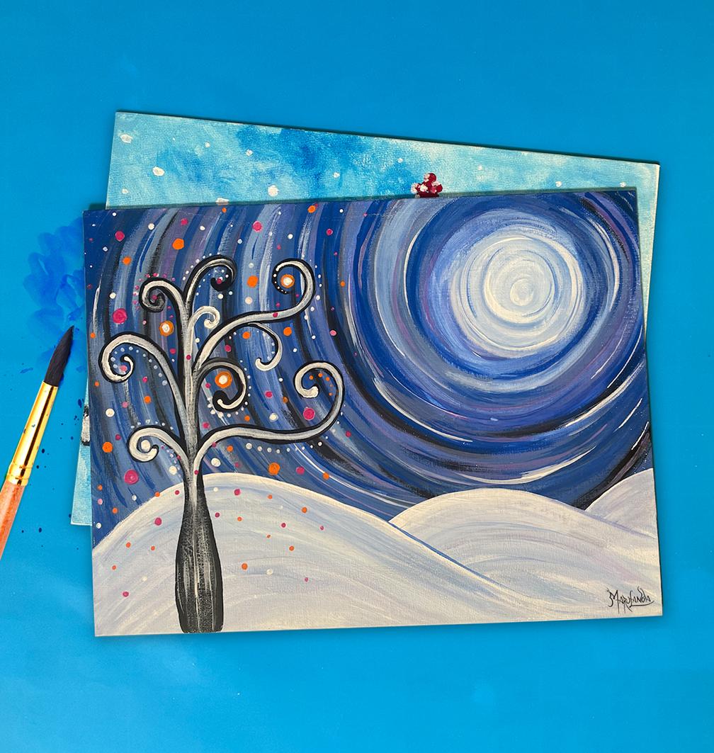 Winter Night Landscape