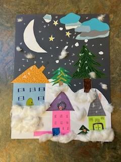 Winter village paper craft